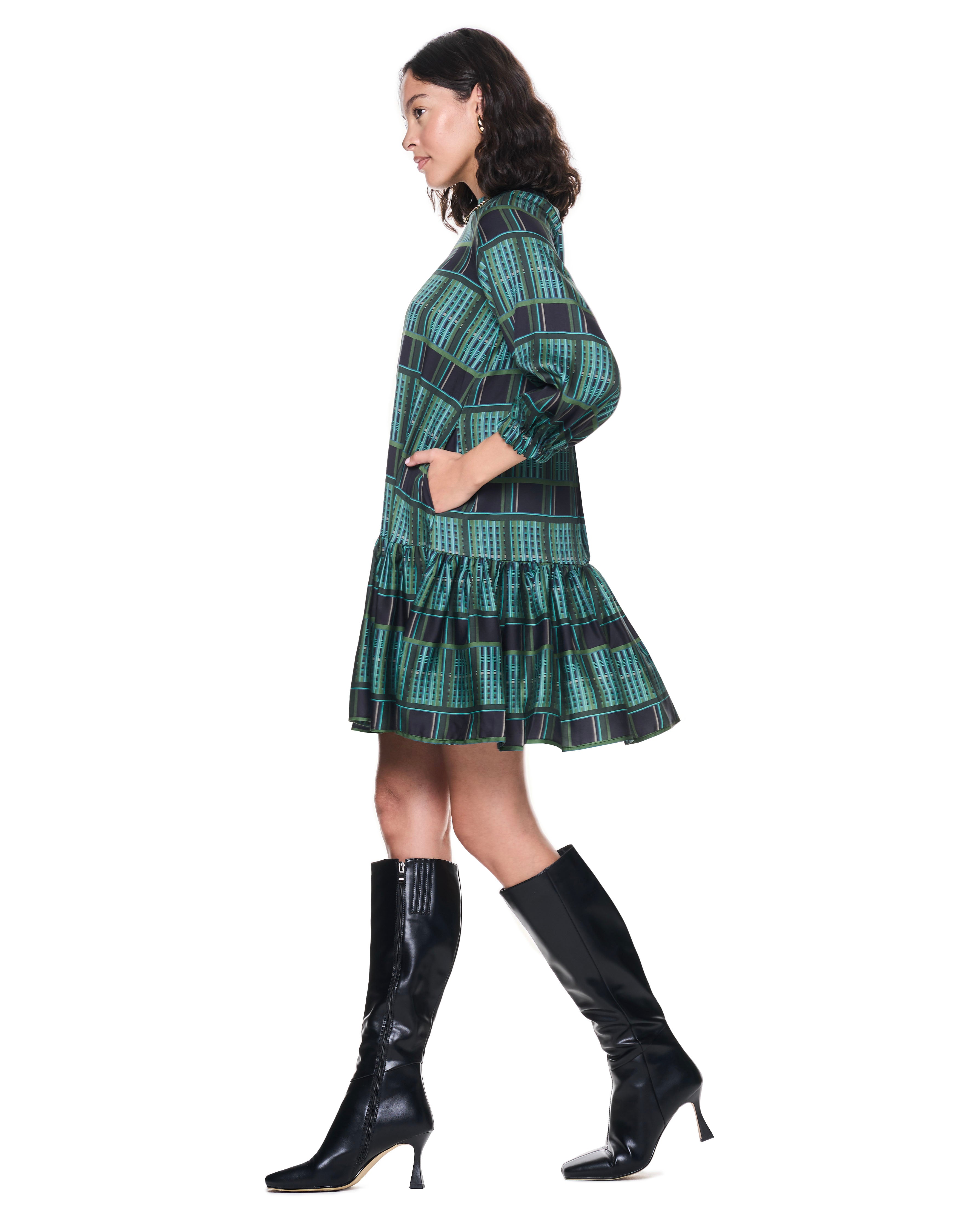 Jojo Dress | Hunter Plaid