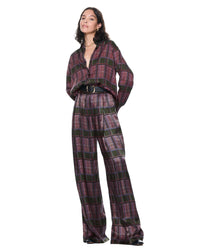 Leah Trouser | Merlot Plaid