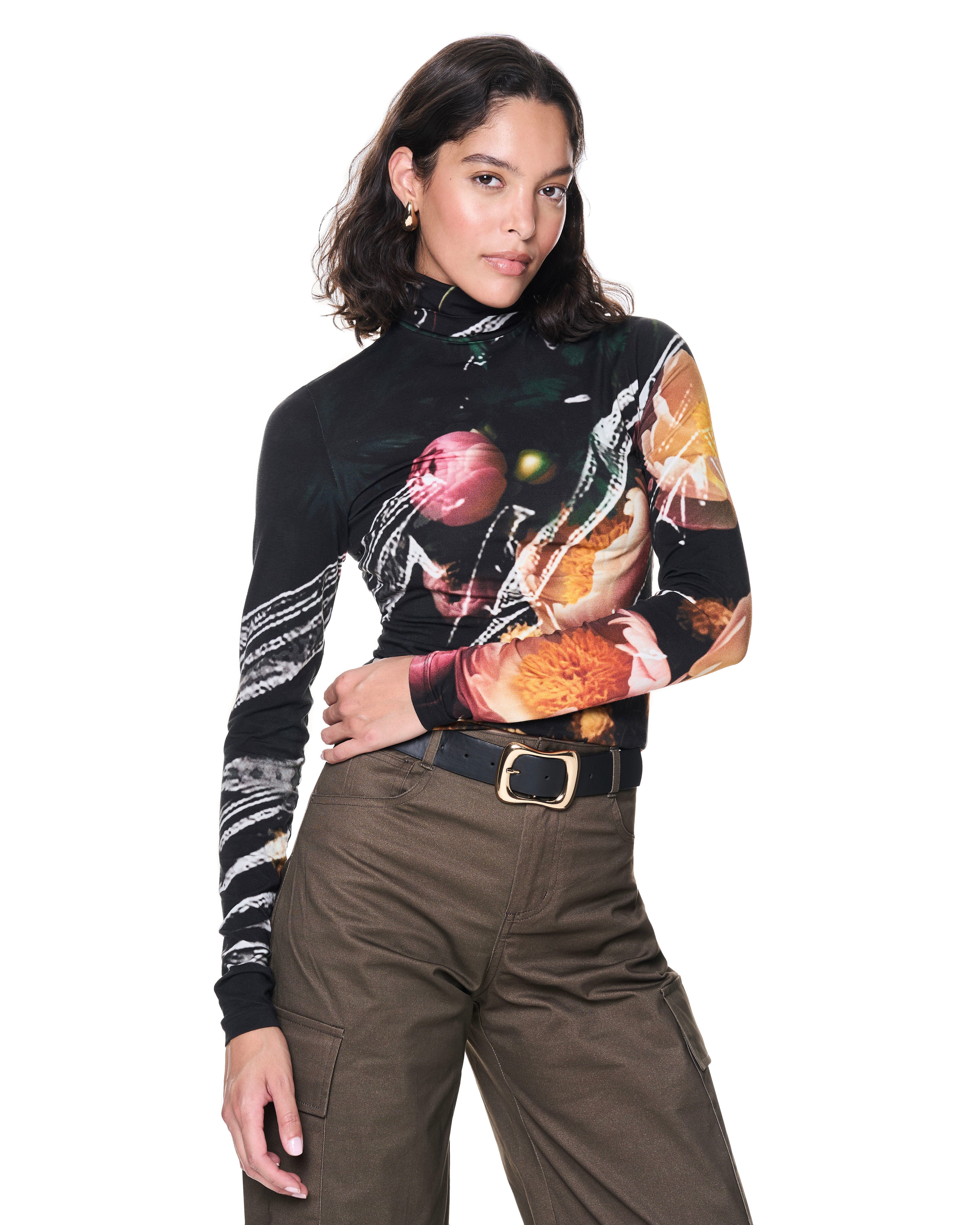 Turtleneck | Midnight Cellophane Florals