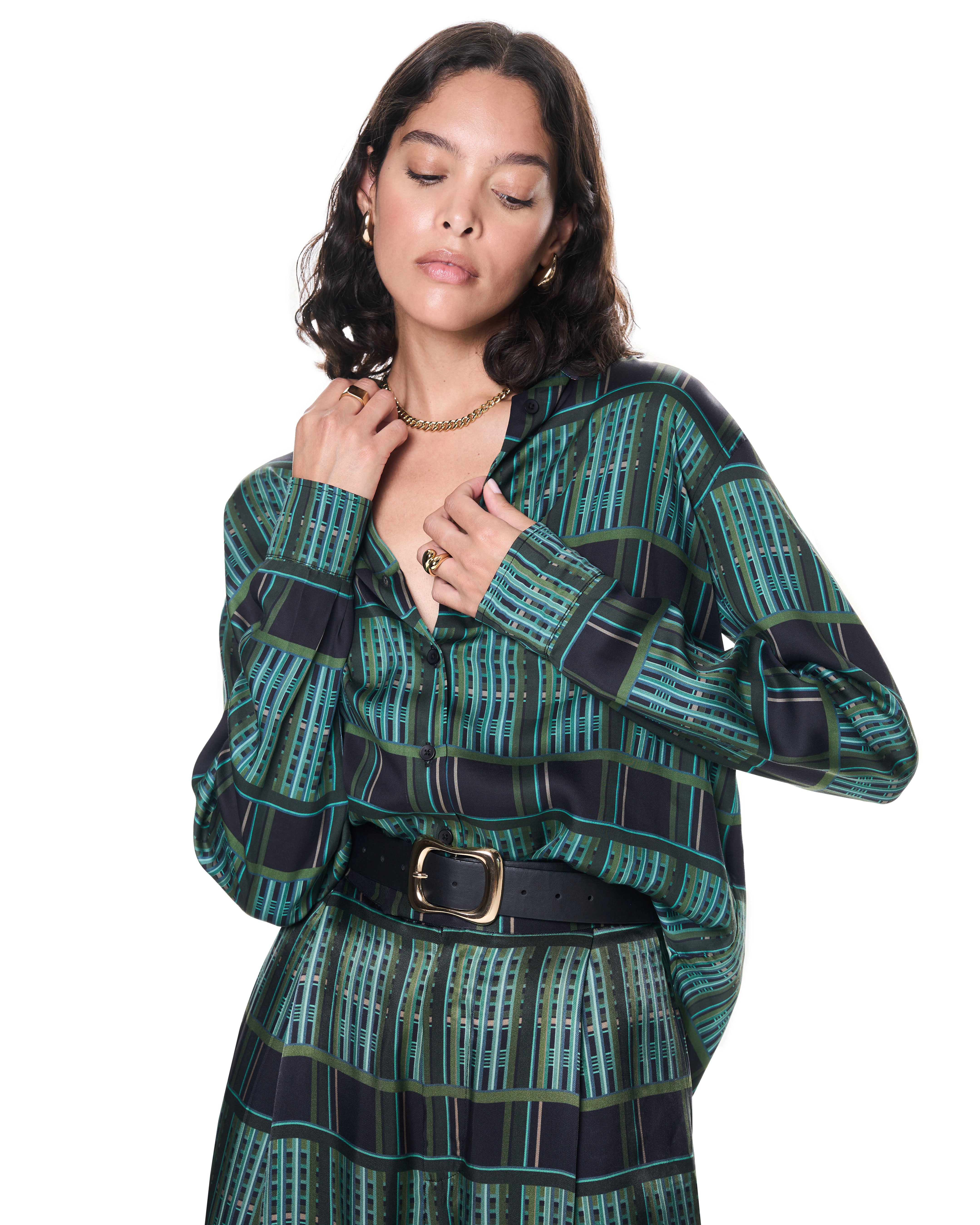 Annie Shirt | Hunter Plaid