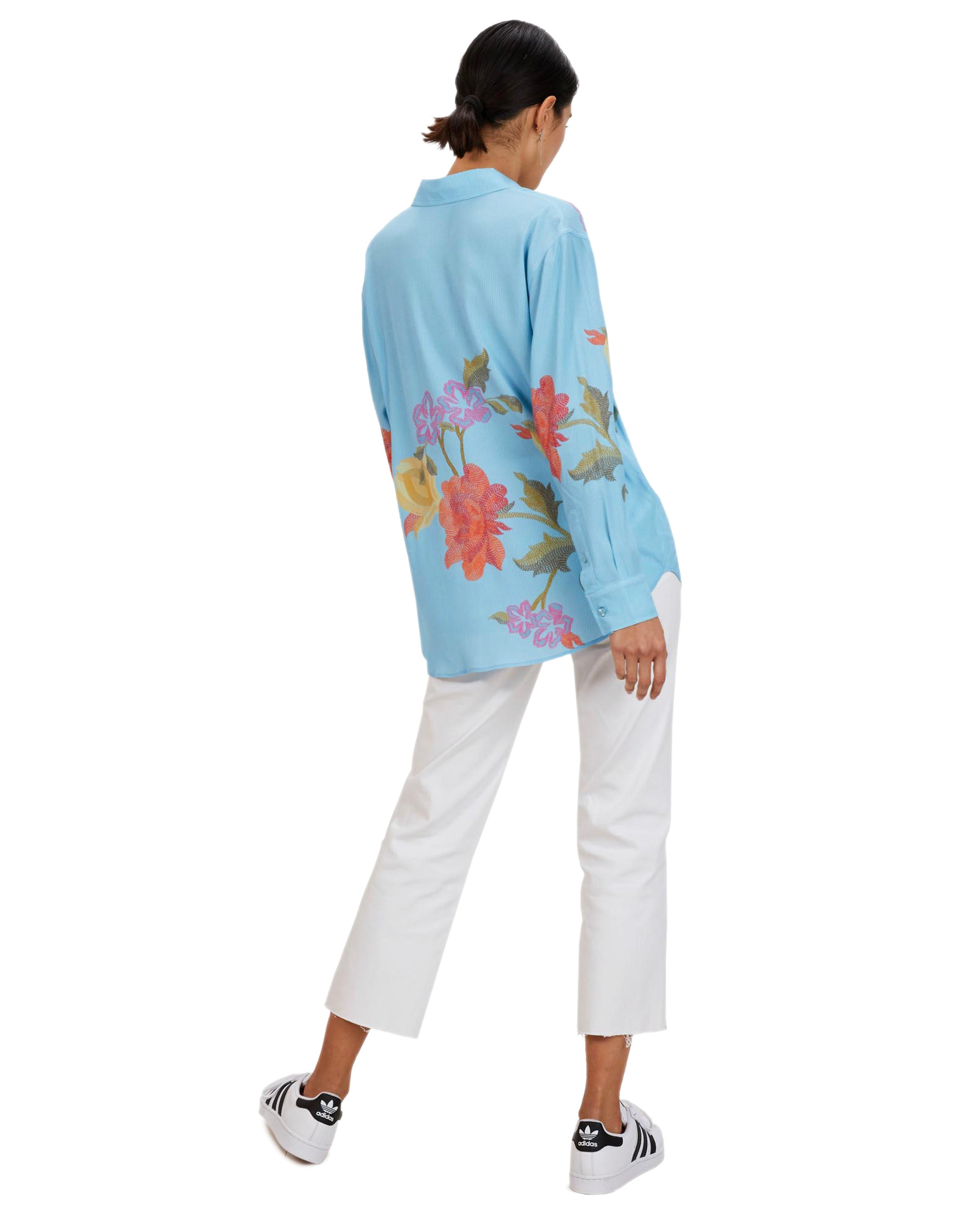 Zoe Shirt | KIT Blue Stitch Florals