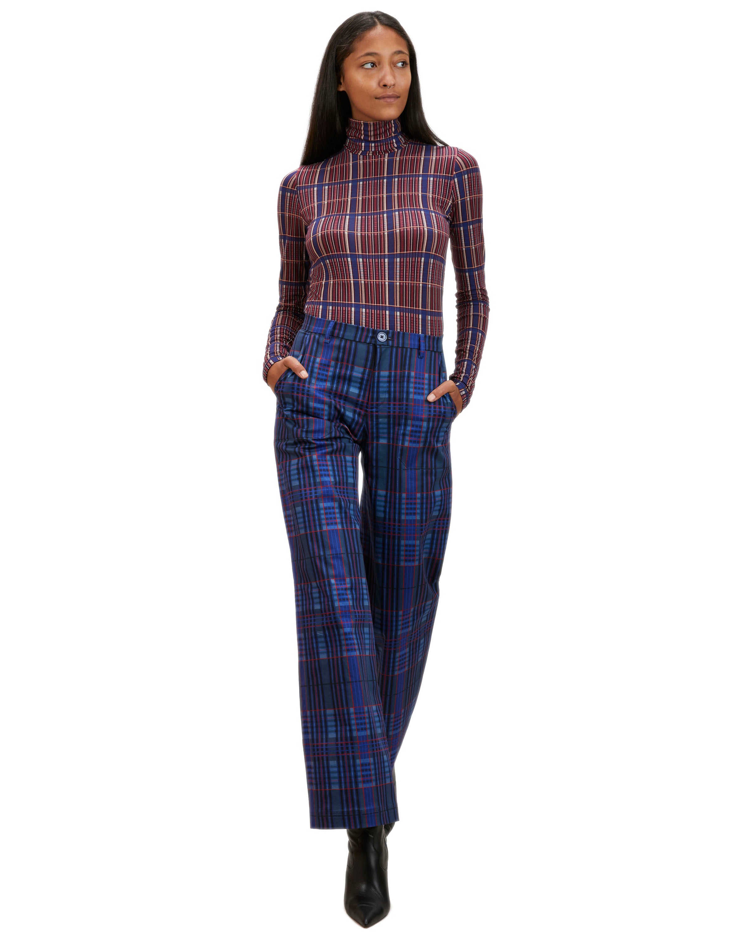 Tracee Pant | Iris Plaid