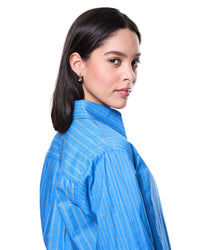 Annie Shirt | Royal Blue Citrus Stripe