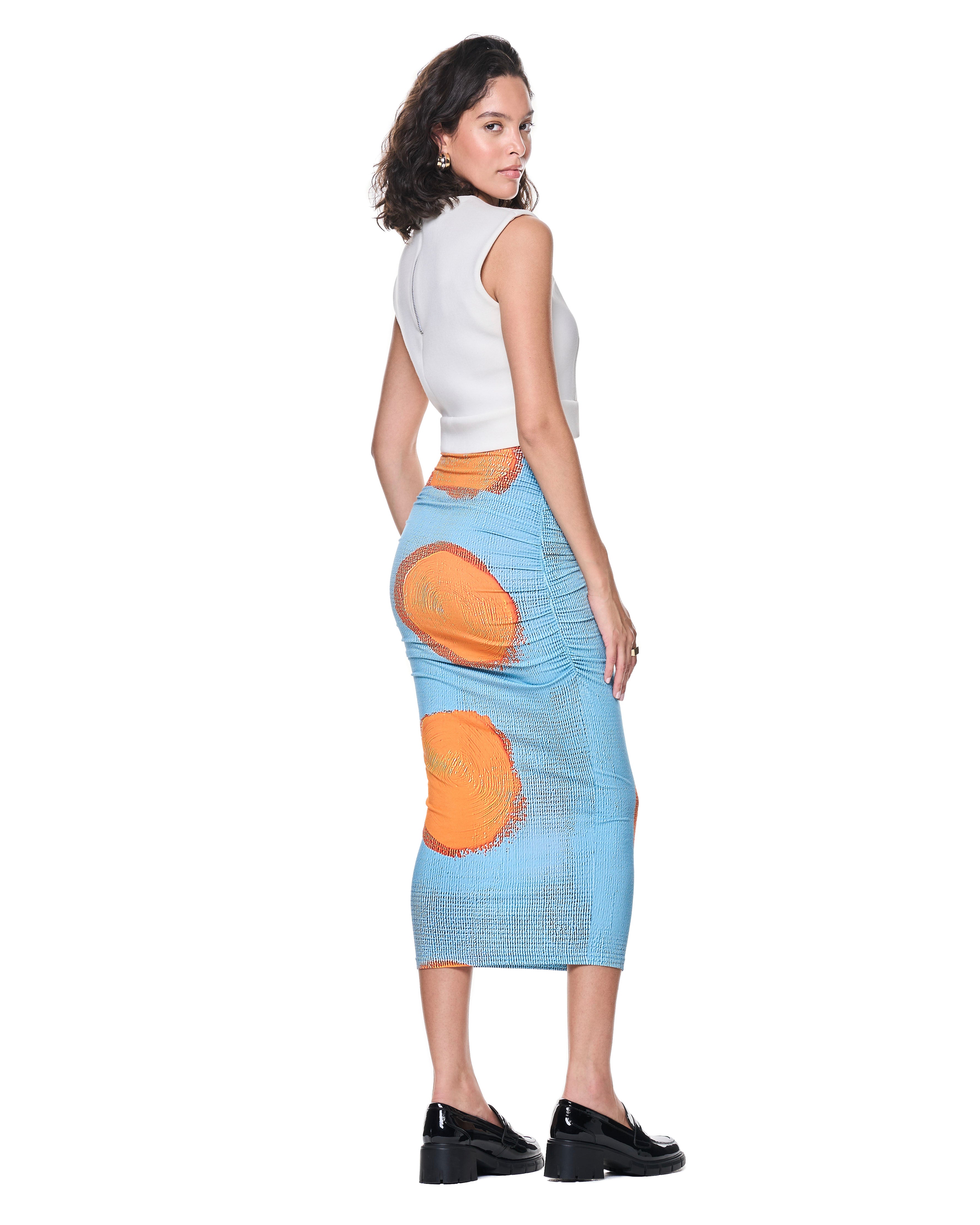 Natalie Skirt | Orange Painted Dots