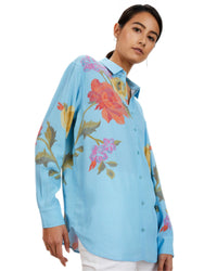 Zoe Shirt | KIT Blue Stitch Florals