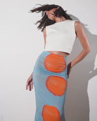 Natalie Skirt | Orange Painted Dots